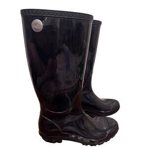 UGG Shaye Black Women's Rain Rubber Boots Sz 7